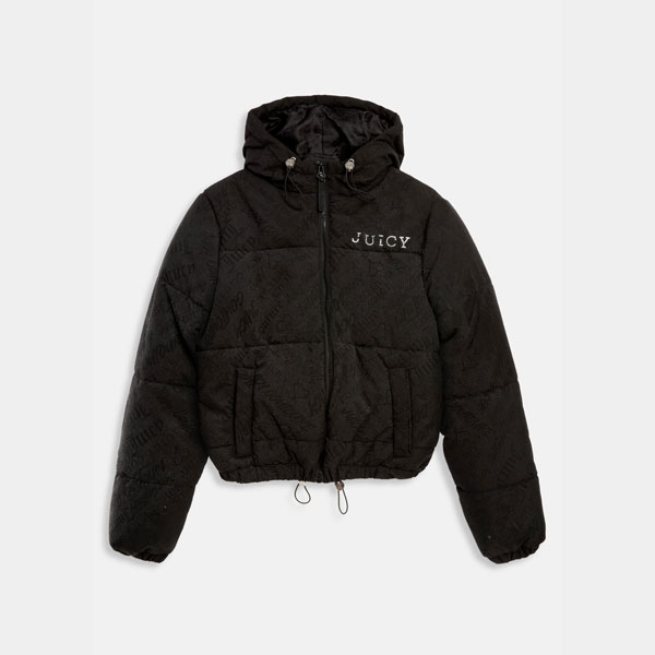 BLACK-AQUA-ACTIVATED-PRINT-PUFFER BLACK AQUA ACTIVATED PRINT PUFFER – Image 1